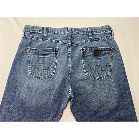 Wrangler Men's Relaxed Bootcut Blue Denim Work Jeans - Size 36x29 *READ* - Picture 4 of 7